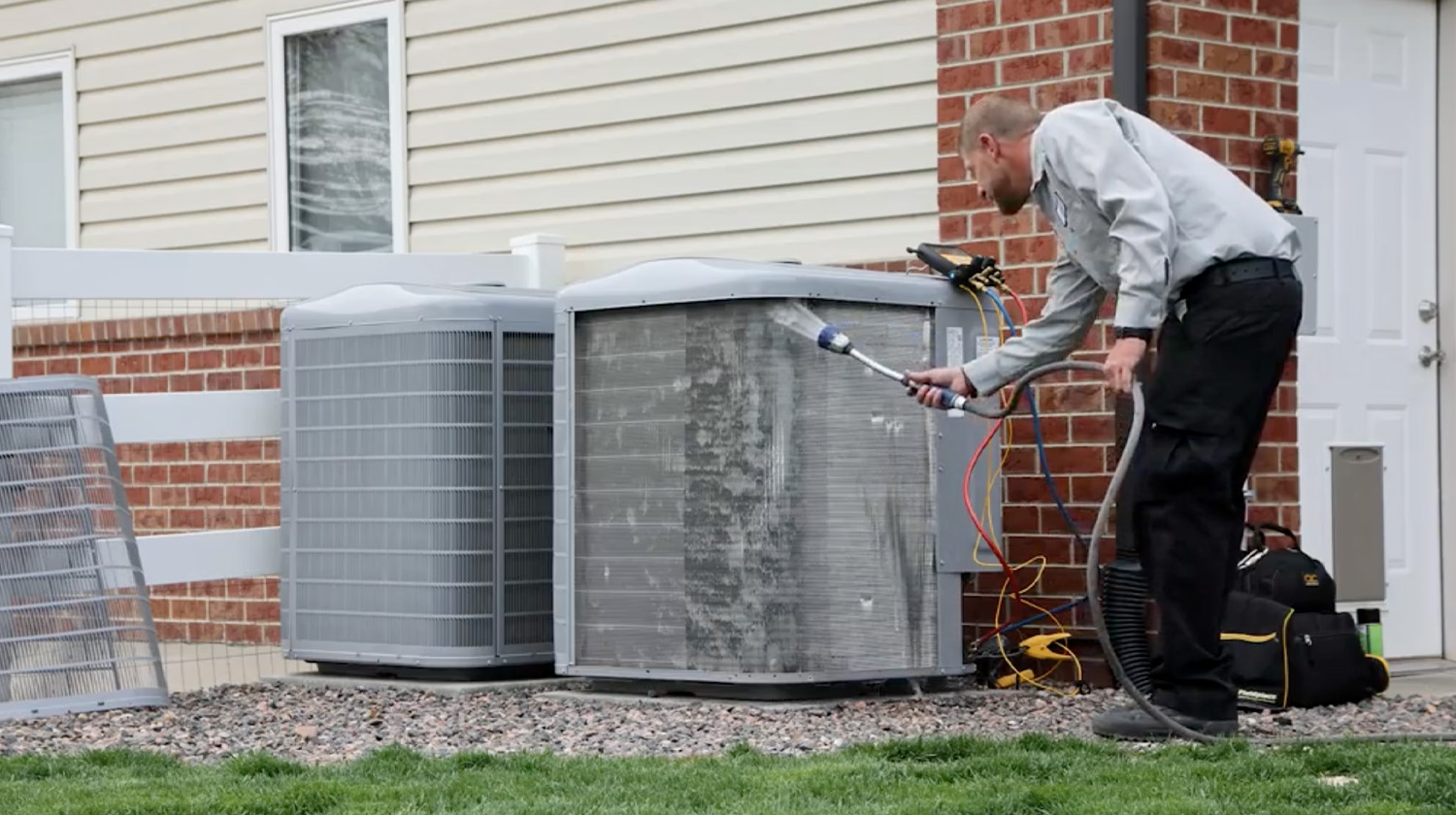 M&M technician checking indoor air quality system