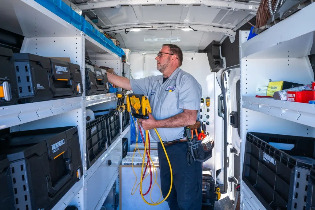M&M plumbing service vehicle